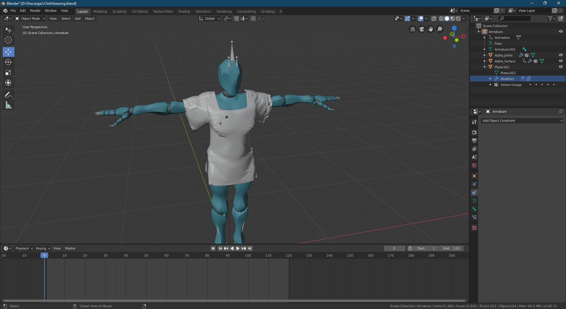 making clothing in ac3d